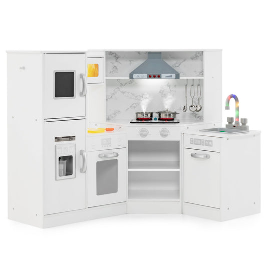 Kids Corner Pretend Kitchen Playset with Separated Washing Basin, White at Gallery Canada