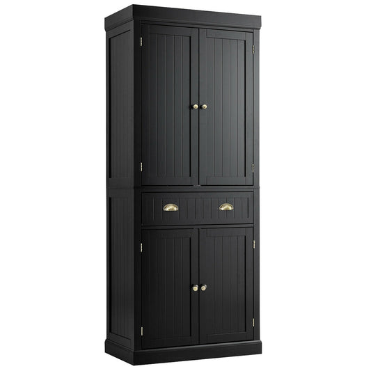 Cupboard Freestanding Kitchen Cabinet w/ Adjustable Shelves, Black - Gallery Canada