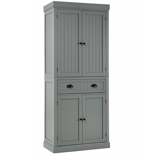 Cupboard Freestanding Kitchen Cabinet w/ Adjustable Shelves, Gray - Gallery Canada