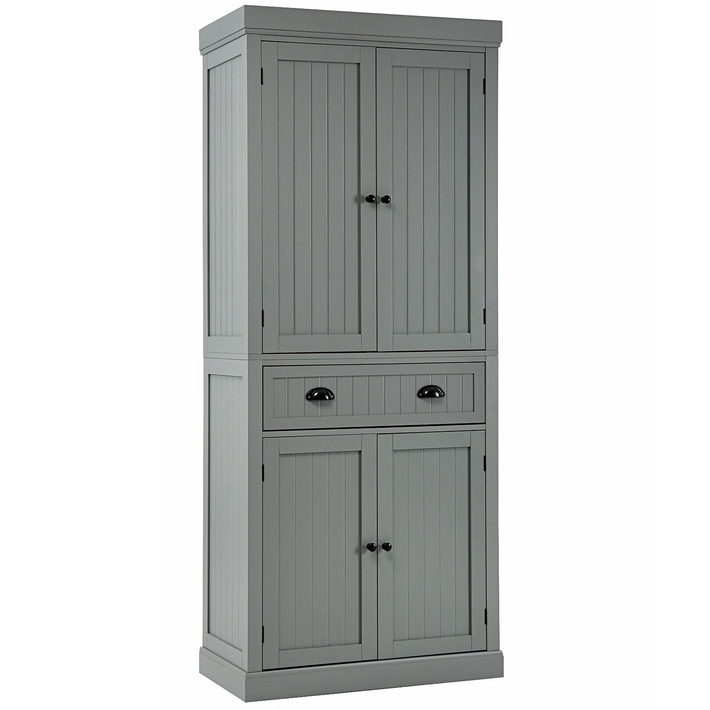 Cupboard Freestanding Kitchen Cabinet w/ Adjustable Shelves, Gray Armoires & Wardrobes Gray at Gallery Canada