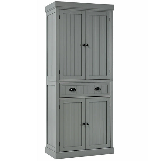 Cupboard Freestanding Kitchen Cabinet w/ Adjustable Shelves, Gray Armoires & Wardrobes Gray at Gallery Canada