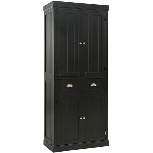 Cupboard Freestanding Kitchen Cabinet w/ Adjustable Shelves, Dark Brown Armoires & Wardrobes Dark Brown at Gallery Canada