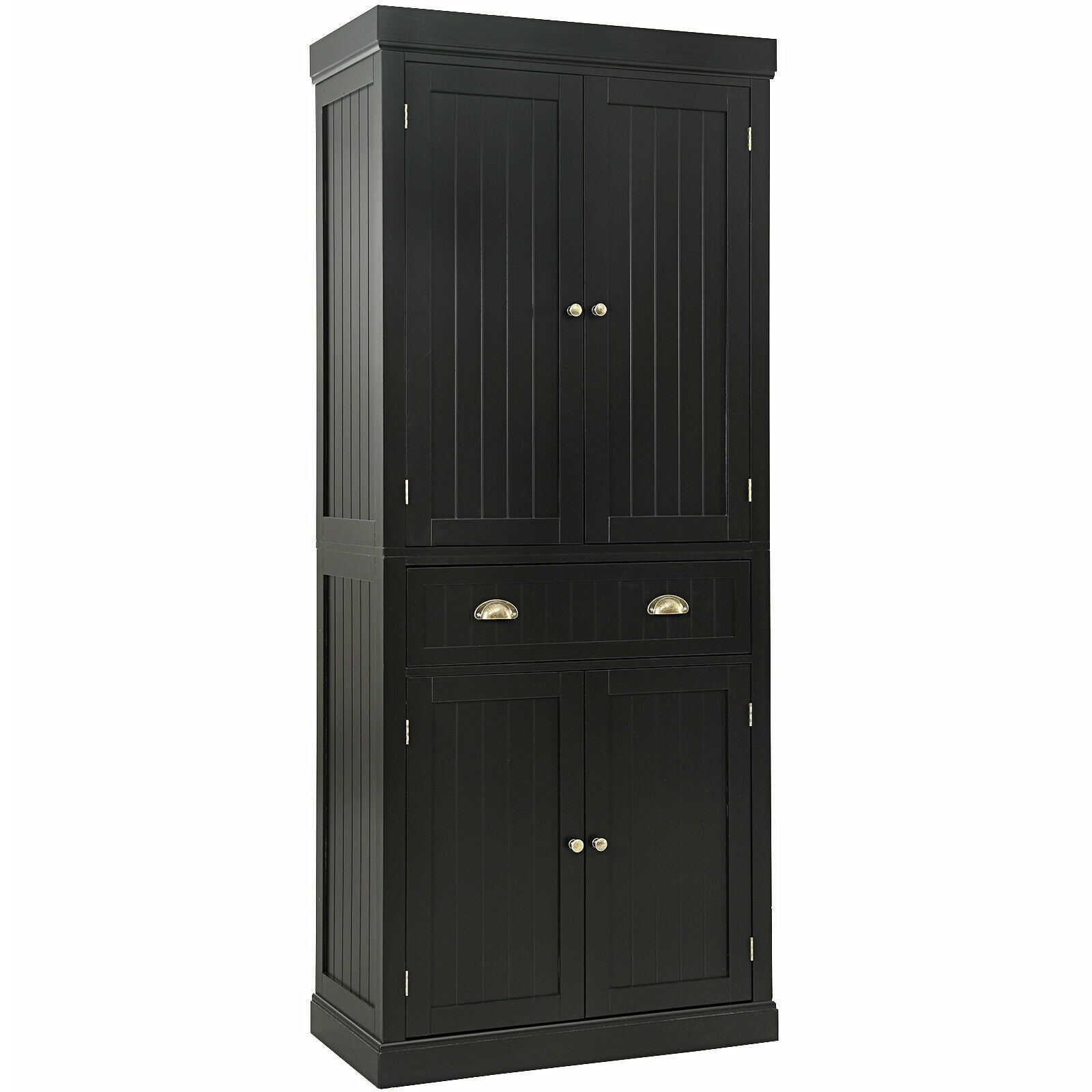 Cupboard Freestanding Kitchen Cabinet w/ Adjustable Shelves, Dark Brown Armoires & Wardrobes at Gallery Canada