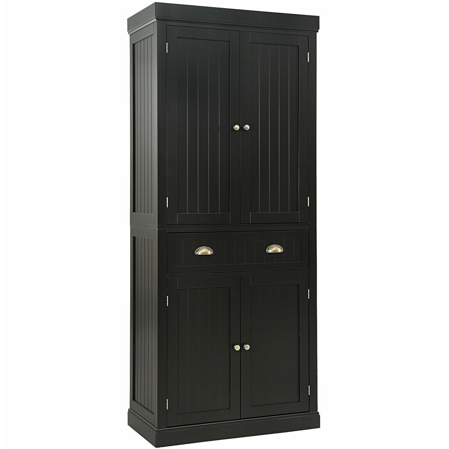 Freestanding Kitchen Cabinet With Adjustable Shelves, Dark Brown Armoires & Wardrobes at Gallery Canada