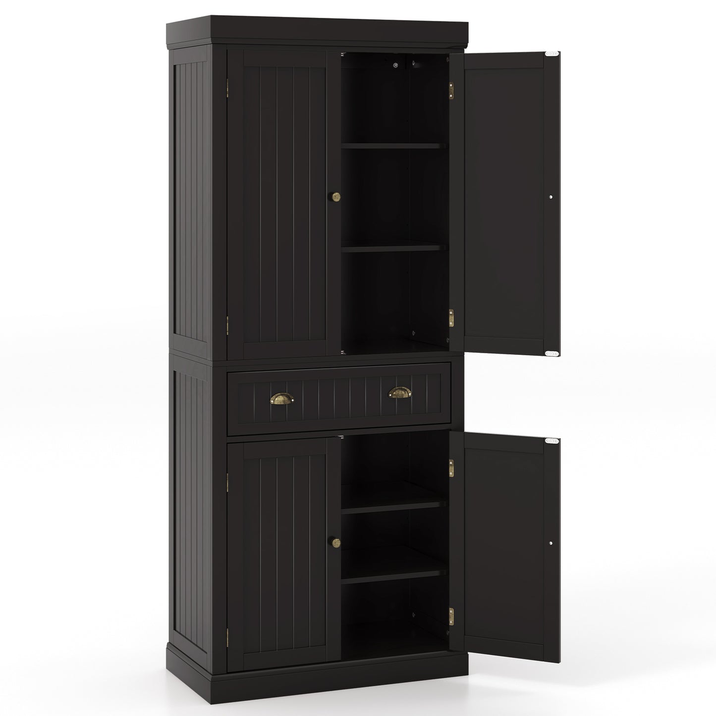 Cupboard Freestanding Kitchen Cabinet w/ Adjustable Shelves, Dark Brown Armoires & Wardrobes at Gallery Canada