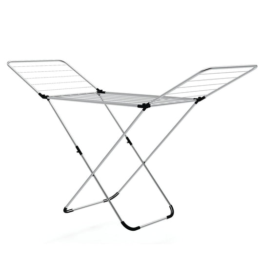 Folding Clothes Drying Rack with Adjustable Wings for Indoor and Outdoor Use, Silver Drying Racks Silver at Gallery Canada