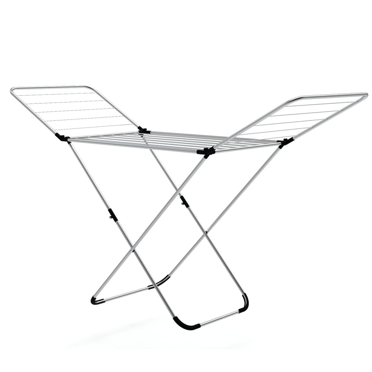 Folding Clothes Drying Rack, Adjustable Wings, Indoor Outdoor, Silver Drying Racks Silver at Gallery Canada