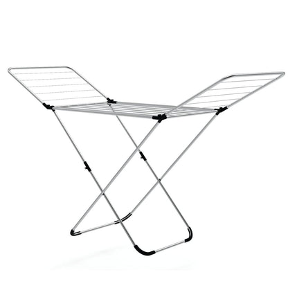 Folding Clothes Drying Rack, Adjustable Wings, Indoor Outdoor, Silver Drying Racks Silver at Gallery Canada