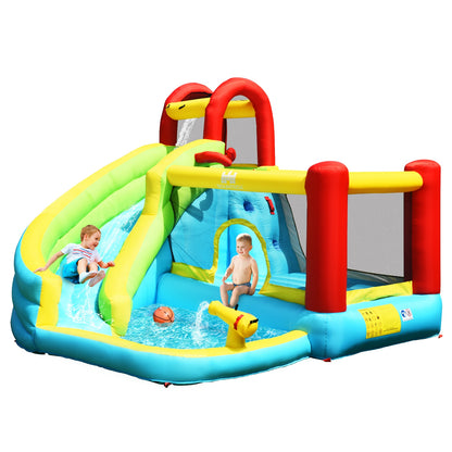 6-in-1 Inflatable Bounce House with Climbing Wall and Basketball Hoop without Blower Bounce House at Gallery Canada