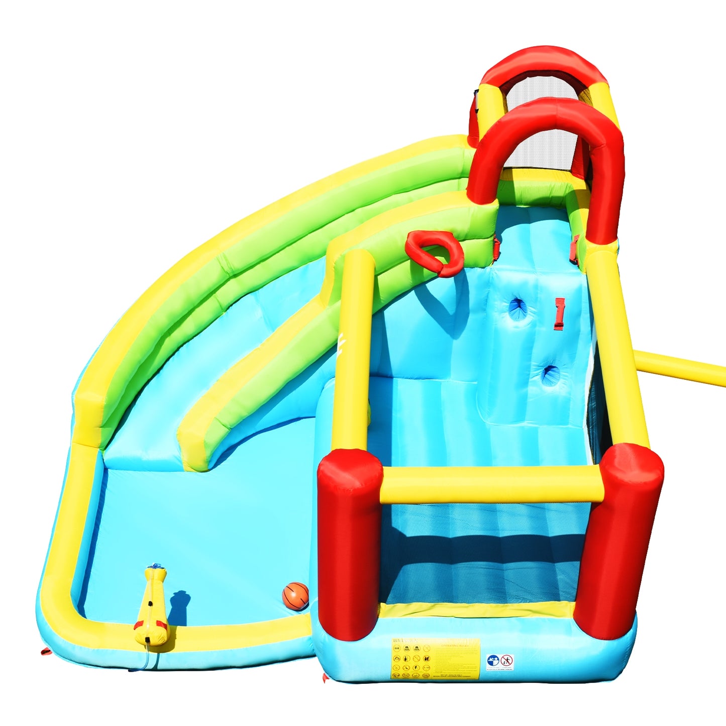 6-in-1 Inflatable Bounce House with Climbing Wall and Basketball Hoop without Blower Bounce House at Gallery Canada