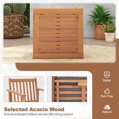 3 Pieces Patio Wood Furniture Set with soft Cushions for Porch, Gray Patio Conversation Sets at Gallery Canada