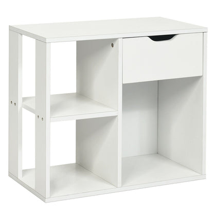 3-Tier Side Table with Storage Shelf and Drawer Space, White End & Side Tables at Gallery Canada