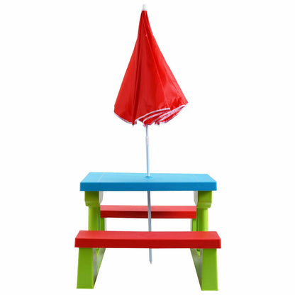 Kids Picnic Table And Bench With Umbrella, Green Kids Table & Chair Sets at Gallery Canada