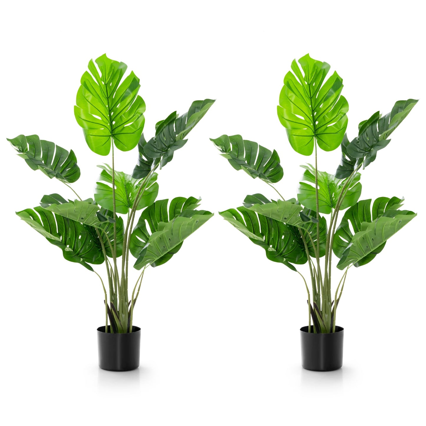 Artificial Monstera Deliciosa Tree, 2 Pack, 10 Leaves, Green Faux Plants at Gallery Canada
