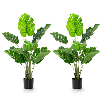 Artificial Monstera Deliciosa Tree, 2 Pack, 10 Leaves, Green Faux Plants at Gallery Canada