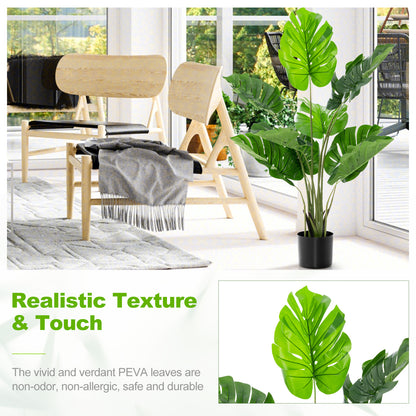 2 Pack Artificial Monstera Deliciosa Tree with 10 Leaves of Different Sizes, Green Faux Plants at Gallery Canada