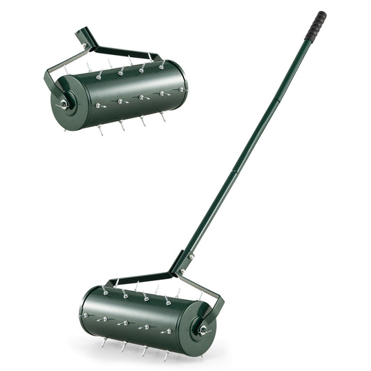 18 Inch Manual Lawn Aerator, Detachable Handle, Green Lawn Care Tools Green at Gallery Canada