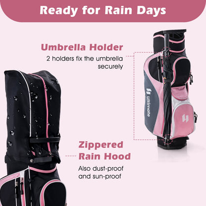 Women's Complete Golf Club Set Right Hand with Rain Hood, Pink