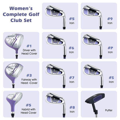 Women's Complete Golf Club Set Right Hand with Rain Hood, Purple Golf at Gallery Canada