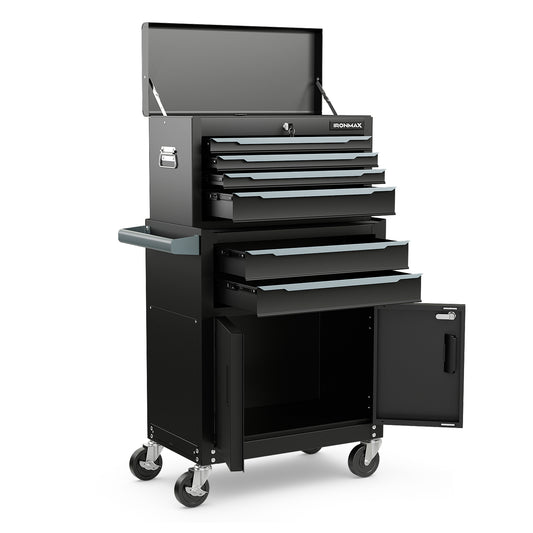 6-Drawer Rolling Tool Storage Cabinet, Black Garages Black at Gallery Canada