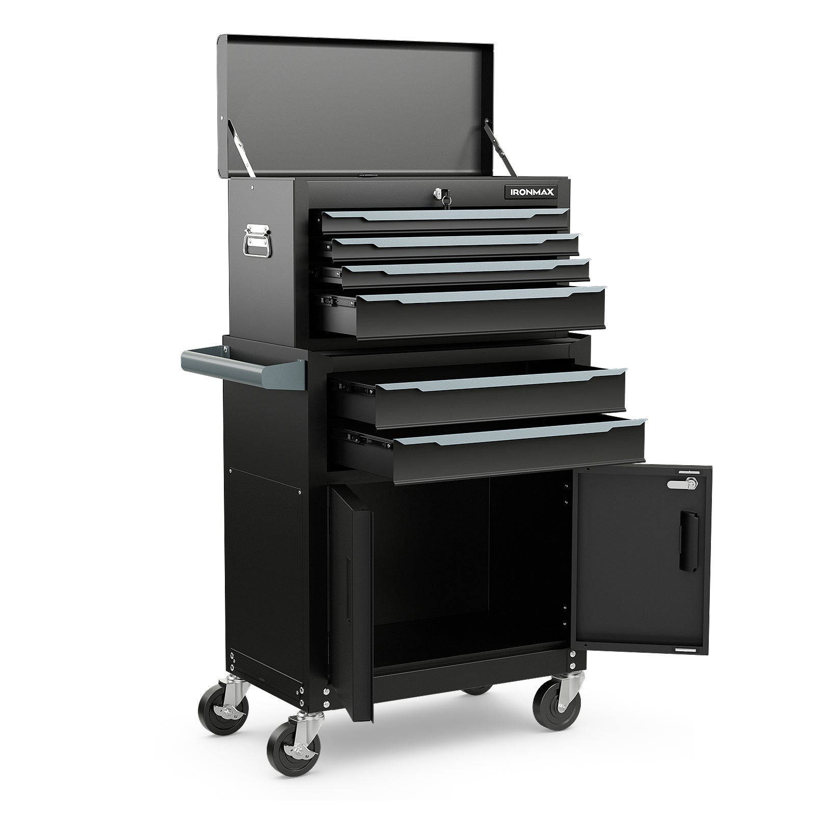 6-Drawer Rolling Tool Storage Cabinet, Black Garages Black at Gallery Canada