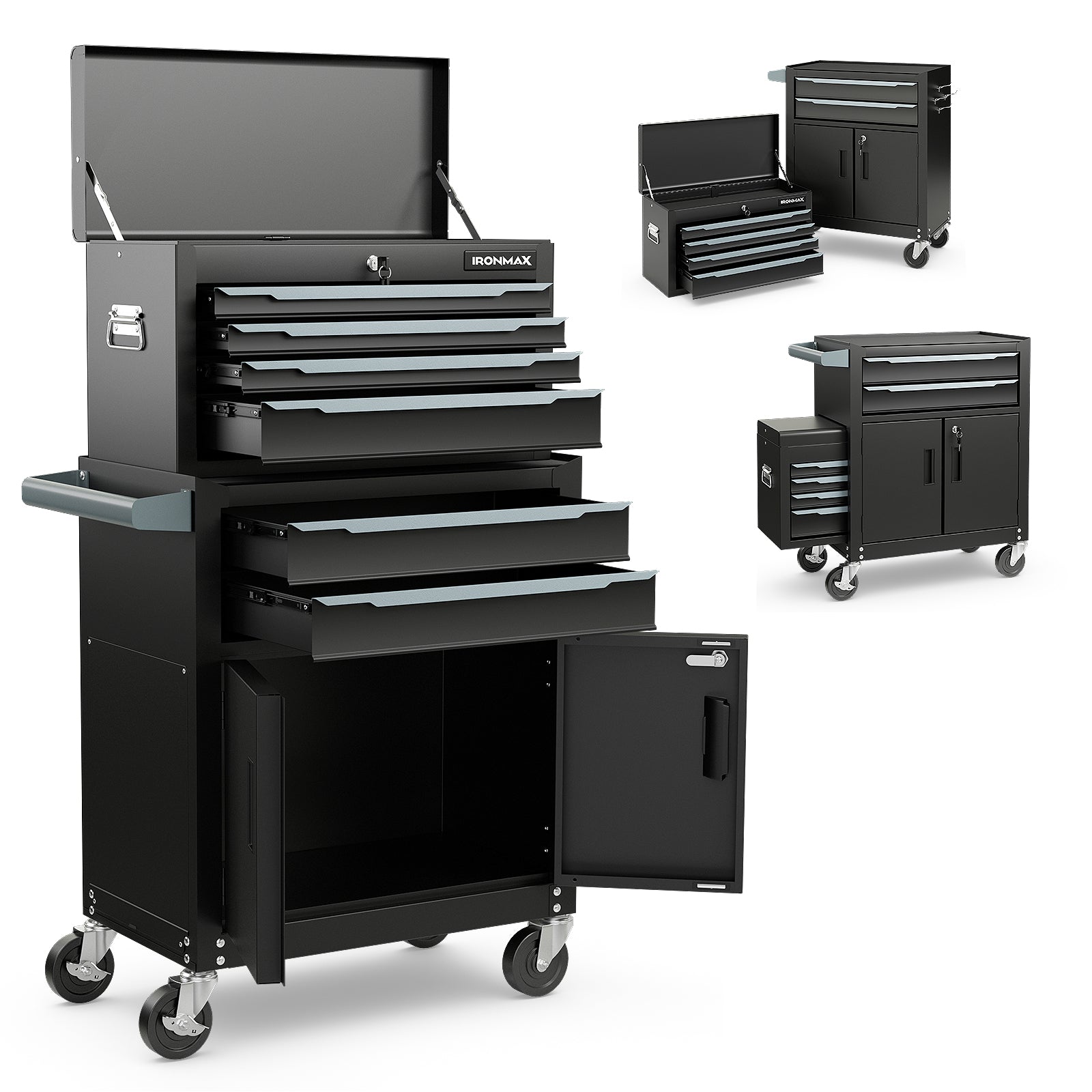 6-Drawer Rolling Tool Storage Cabinet, Black Garages at Gallery Canada