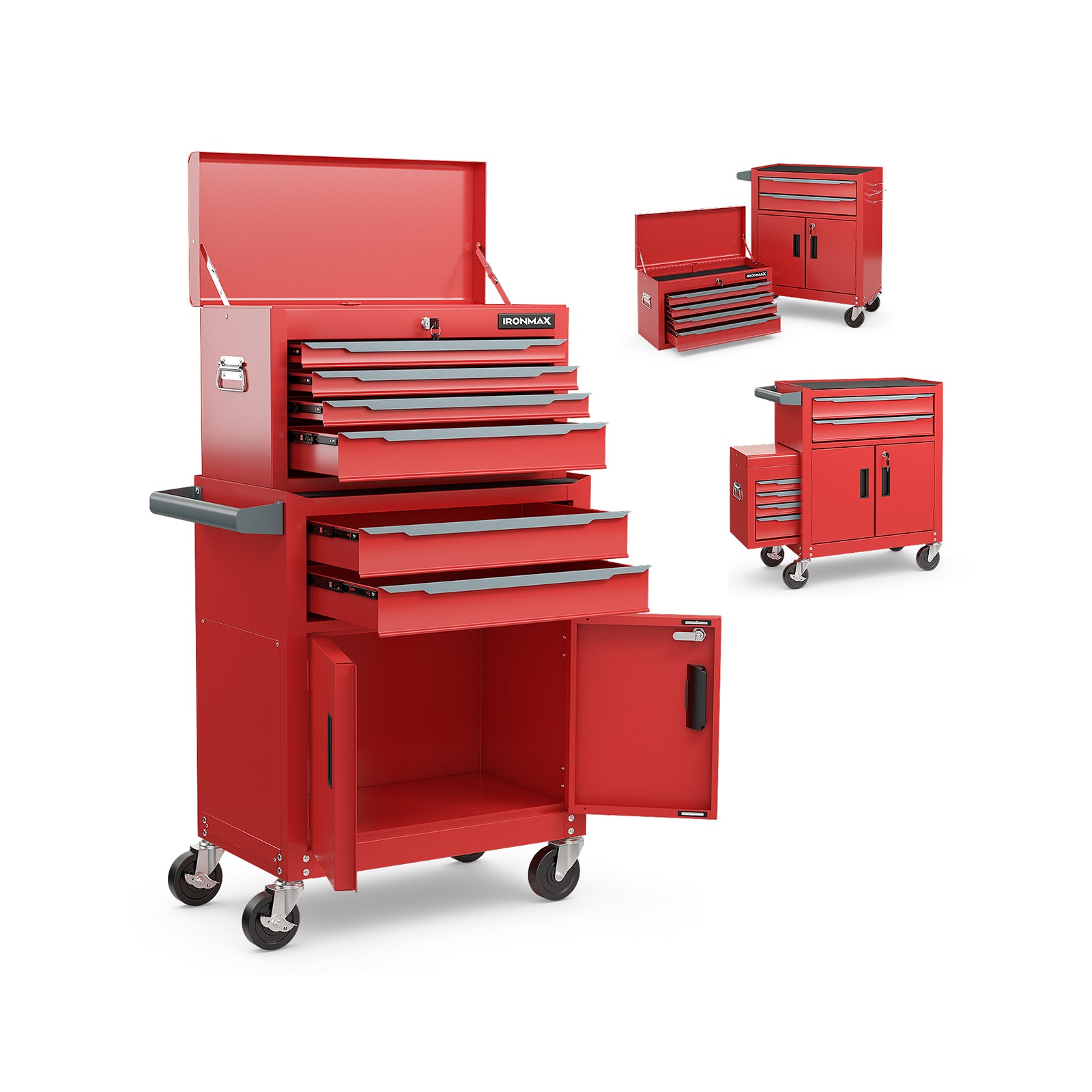 6-Drawer Rolling Tool Storage Cabinet, Red Garages at Gallery Canada