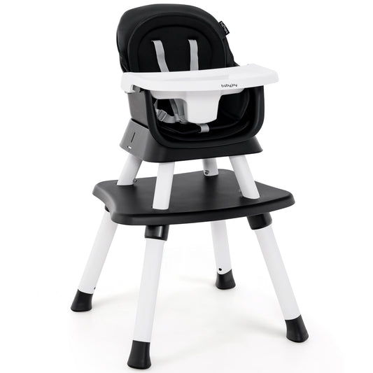 6-in-1 Convertible Baby High Chair with Adjustable Removable Tray, Black High Chairs Black at Gallery Canada
