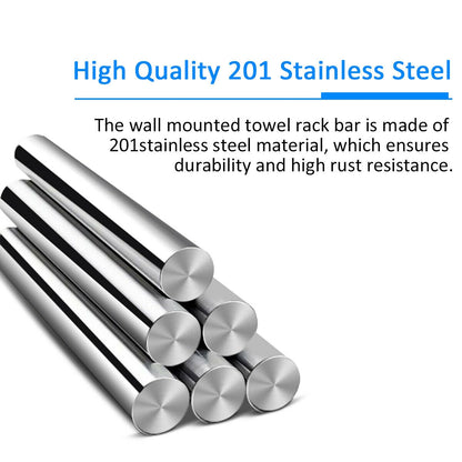 24 Inch Wall Mounted Stainless Steel Towel Storage Rack with 2 Storage Tier, Silver Towel Racks at Gallery Canada