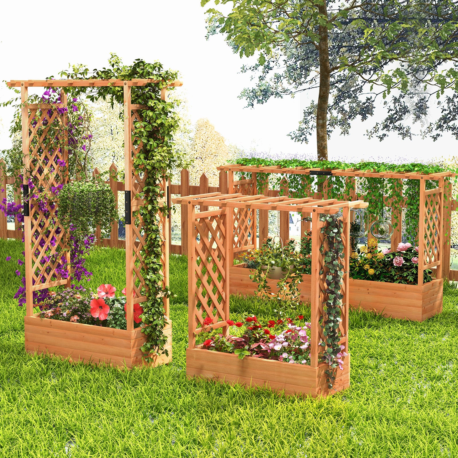 Raised Garden Bed with Arch Trellis, Orange Raised Garden Beds at Gallery Canada