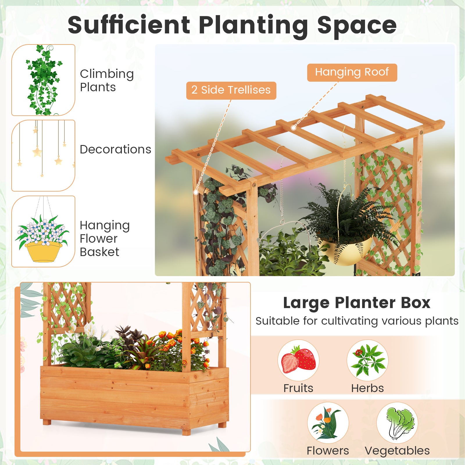 Raised Garden Bed With Arch Trellis, Orange Raised Garden Beds at Gallery Canada