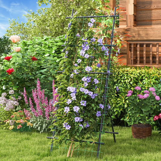 74 Inch Tall Garden Trellis for Flower Vine Vegetable Fruit Pea, Black - Gallery Canada