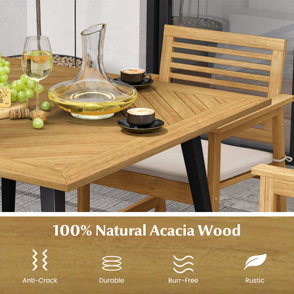 4-Person Acacia Wood Outdoor Dining Table for Garden Poolside and Backyard Patio Dining Tables at Gallery Canada