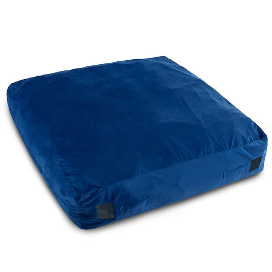 57 x 57 Inch Crash Pad Sensory Mat with Foam Blocks and Washable Velvet Cover, Blue