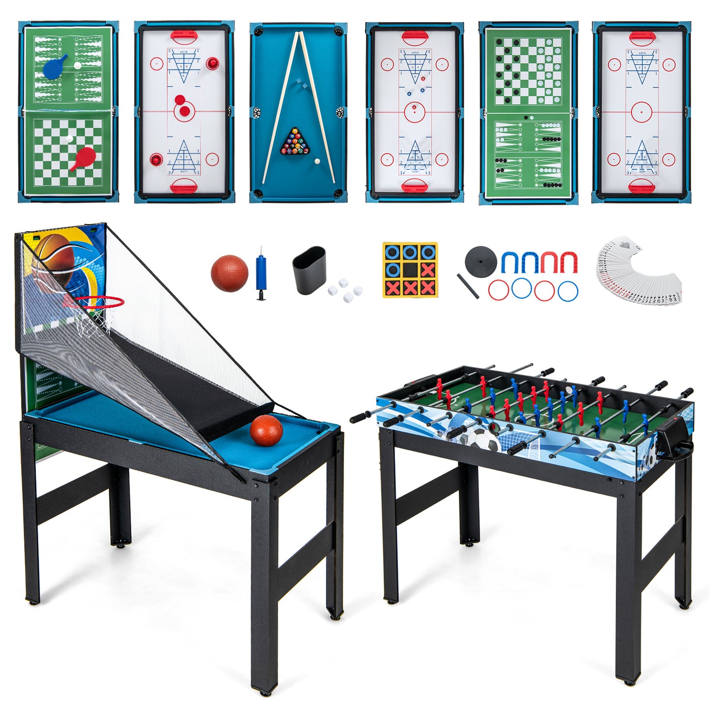 14-in-1 Combo Game Table Set Multi Game Table with Foosball, Multicolor Game Room Multicolor at Gallery Canada