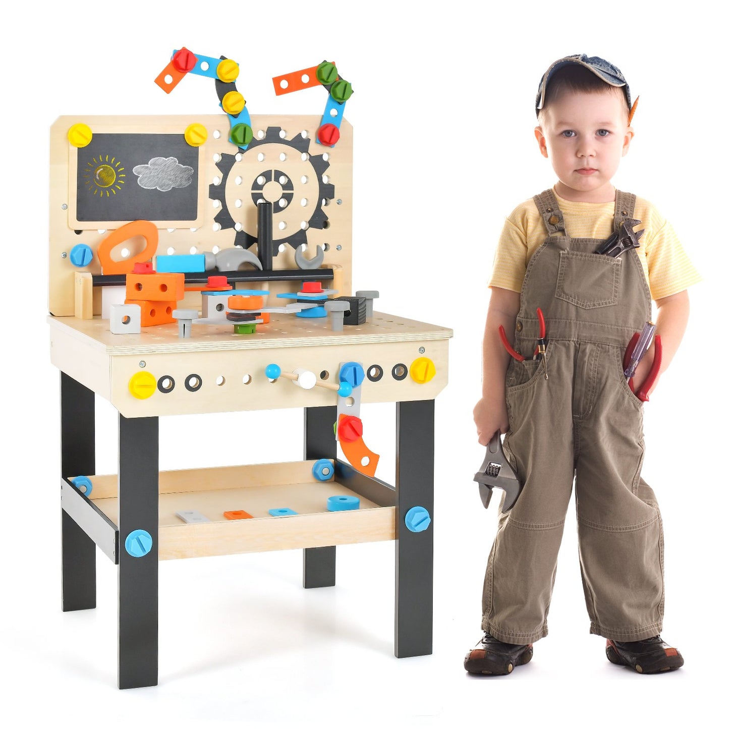 Pretend Play Workbench with Tools Set and Realistic Accessories, Multicolor - Gallery Canada