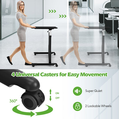 Height Adjustable Computer Desk, Rolling Notebook Table, Black Laptop Tables & Printer Stands at Gallery Canada