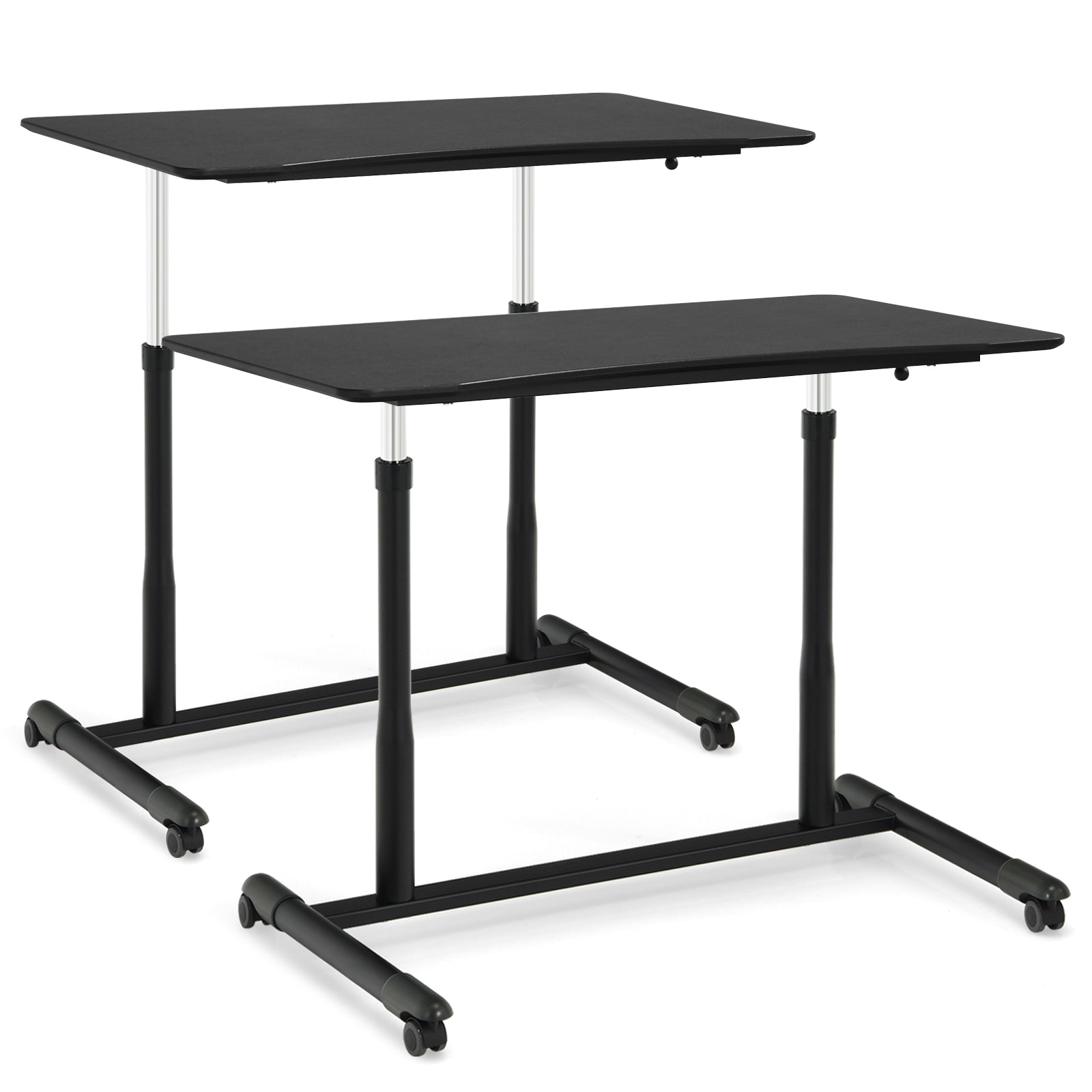 Height Adjustable Computer Desk, Rolling Notebook Table, Black Laptop Tables & Printer Stands at Gallery Canada