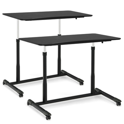 Height Adjustable Computer Desk, Rolling Notebook Table, Black Laptop Tables & Printer Stands at Gallery Canada