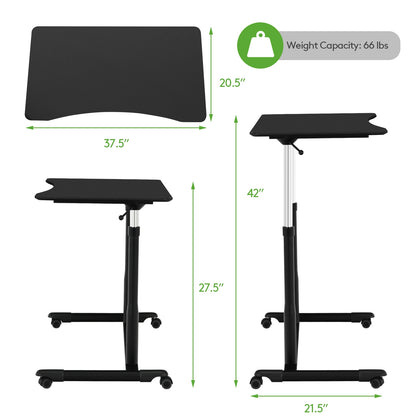 Height Adjustable Computer Desk, Rolling Notebook Table, Black Laptop Tables & Printer Stands at Gallery Canada
