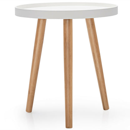 Round Side Sofa Coffee Table, White Coffee Tables at Gallery Canada