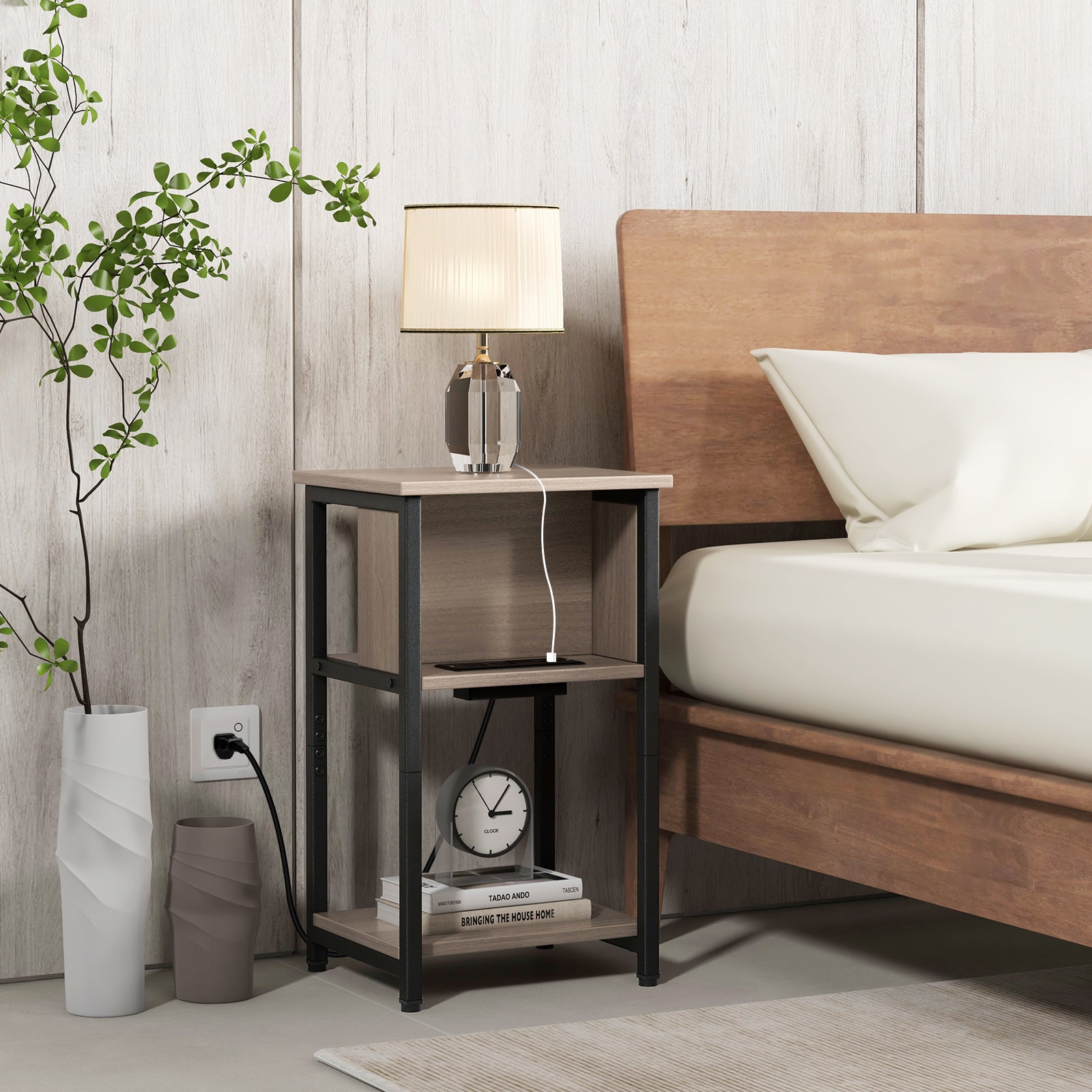 3-Tier End Table with USB Ports & Power Outlets-1 Piece End & Side Tables at Gallery Canada