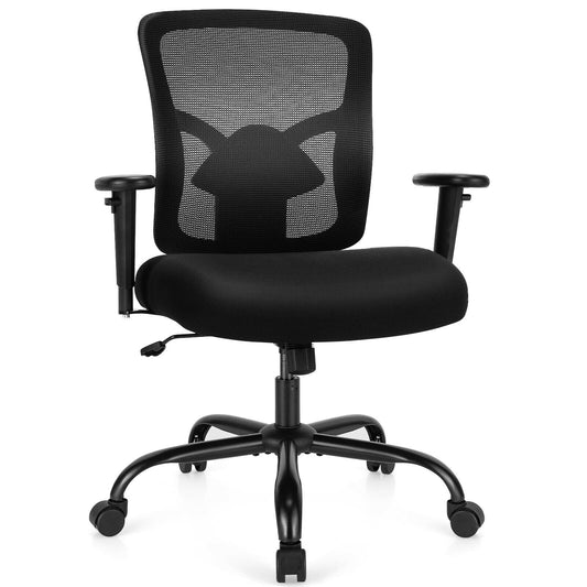 400LBS Mesh Big and Tall Office Chair Swivel Task Chair, Black - Gallery Canada