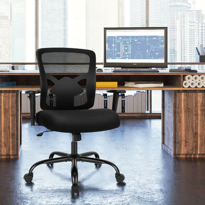 400LBS Mesh Big And Tall Office Chair, Swivel Task Chair, Black Big and Tall Chairs at Gallery Canada