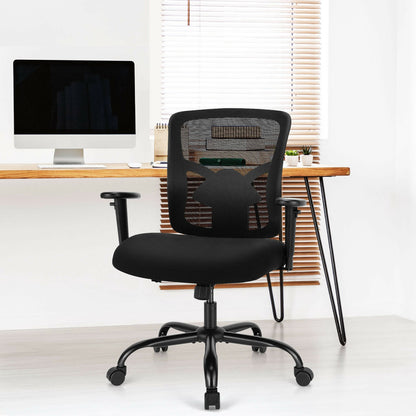 400LBS Mesh Big And Tall Office Chair, Swivel Task Chair, Black Big and Tall Chairs at Gallery Canada