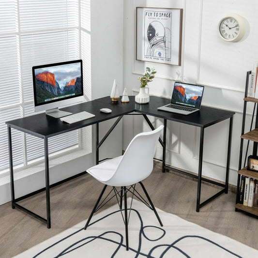 L Shaped Corner Home Office Computer Desk Home, Black - Gallery Canada