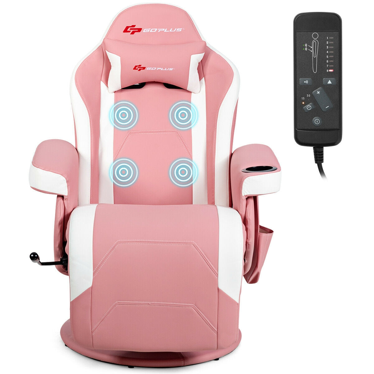 Ergonomic High Back Massage Gaming Chair With Pillow, Pink Gaming Chairs at Gallery Canada