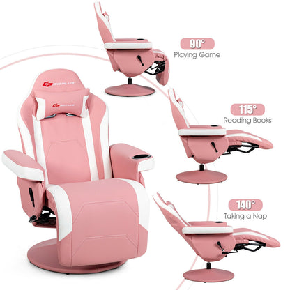 Ergonomic High Back Massage Gaming Chair With Pillow, Pink Gaming Chairs at Gallery Canada