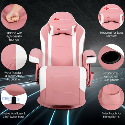 Ergonomic High Back Massage Gaming Chair With Pillow, Pink Gaming Chairs at Gallery Canada