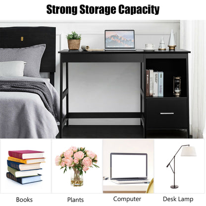 47.5 Inch Modern Home Computer Desk with 2 Storage Drawers, Black Writing Desks at Gallery Canada